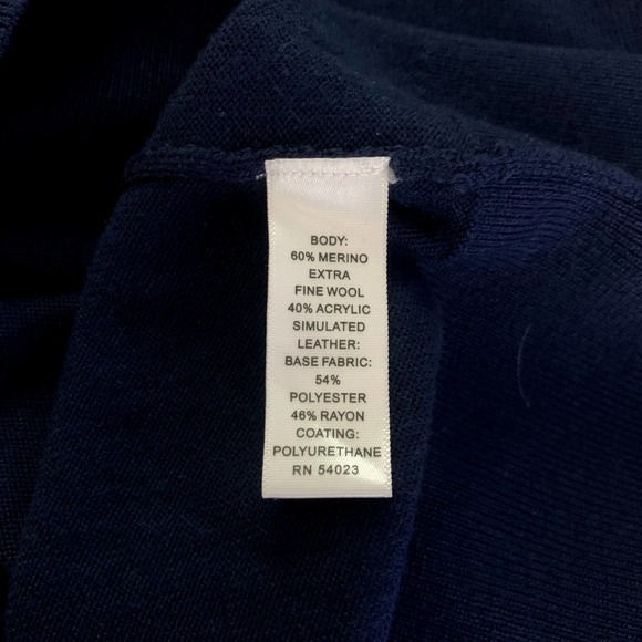 BANANA‎ REPUBLIC Navy Blue Half-Zip Wool Pullover Sweater - Picture 12 of 14